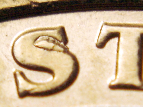 2007-Jefferson-Dollar--Nice-Die-Chip-In-S---Also-Embossed-Letter-E